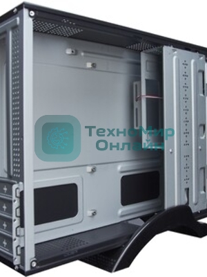 Компьютерный корпус MiniITX ExeGate MI-209 Black, miniITX/mATX, (M400, 80мм), 2хUSB, Audio