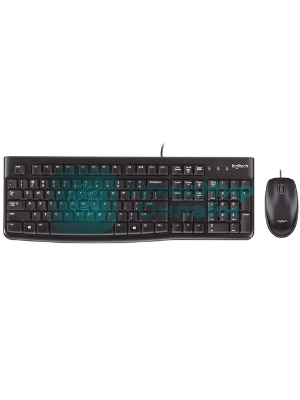 Комплект клавиатура+мышь Logitech MK120 проводной, USB, 1000 DPI, чёрный(заводская гравировка)