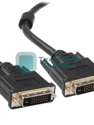Кабель DVI-D dual link Cablexpert CC-DVI2L-BK-6, 25M/25M, 1.8м, CCS, черный, экран, феррит.кольца, пакет