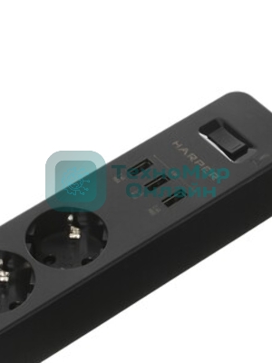 Удлинитель с USB зарядкой HARPER UCH-315 черный