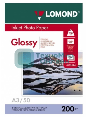 Бумага Lomond 0102024 A3/200г/м2/50л./белый глянцевое для струйной печати