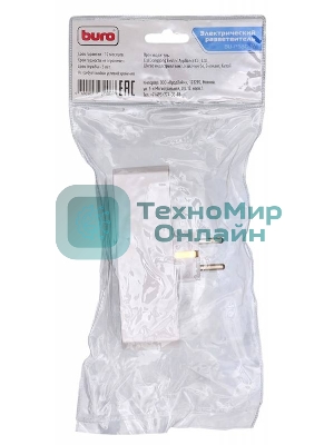 Сетевой разветвитель Buro BU-PS3G-W (3 розетки) белый (пакет ПЭ)