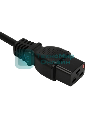 Шнур питания Lanmaster с блокировкой C19-C20, 3х1.5, 220В, 16А, черный, 2 метра