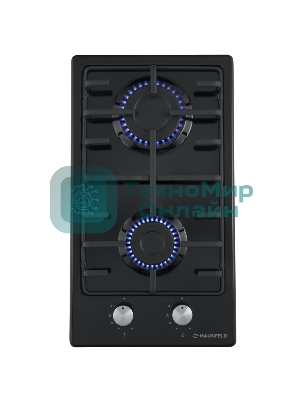Газовая варочная панель Maunfeld EGHE.32.3EB/G, 2 конфорки, эмалированная сталь, черный