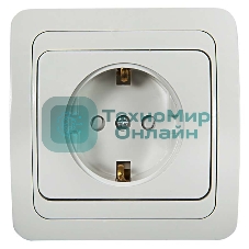 Розетка 1-м CLASSICO защ. шторки с заземл. 2028x белый ASD/IN HOME 4690612000978