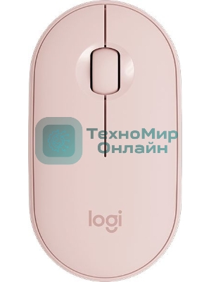 Мышь беспроводная Logitech Pebble M350 розовый, 1000 dpi, радиоканал, Bluetooth, USB, кнопки - 3