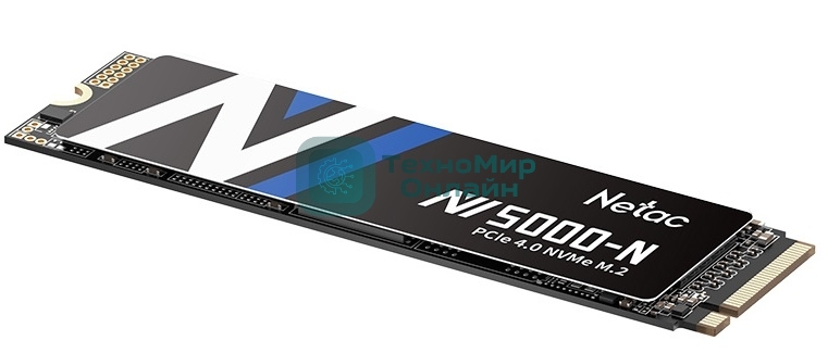 Накопитель SSD Netac NV5000-N, 1Tb, M.2 2280, PCIe 4.0 x4, NVMe, R/W 4800/4600, с радиатором