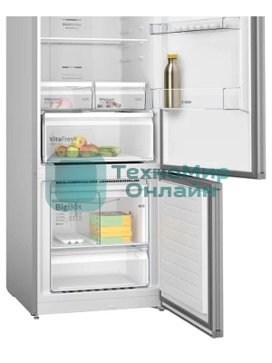 Холодильник Bosch KGN55VL21U нержавеющая сталь двухкамерный 375/105л морозилка снизу, No Frost