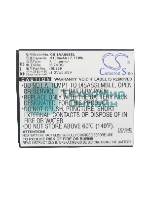 Аккумулятор CameronSino CS-LVA808SL BL229 для Lenovo A806,A806T,A8 3.7V, 2100mAh, 7.77Wh
