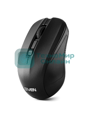 Мышь беспроводная SVEN RX-270W черный, 1600 dpi, радиоканал, USB, кнопки - 4