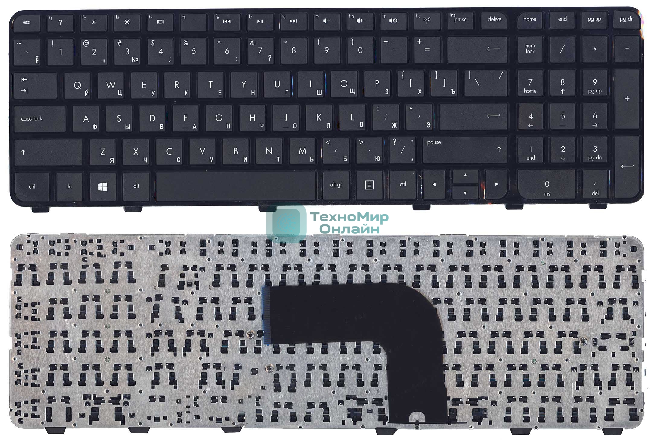 Клавиатура для ноутбука HP Pavilion DV6-7000 черная с рамкой