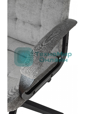 Кресло руководителя Бюрократ CH 002 Fabric Light-19 серый, крестов. пластик