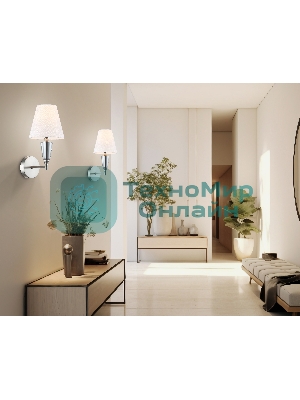Настенный светильник Ambrella light LH75259 SN/FR сатин никель/белый матовый E14 max 40W 210*160*325
