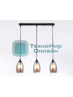 Светильник Ambrella light TR3537/3 BK/SM/FR черный/дымчатый/белый матовый E27/3 max 40W 640*120*820