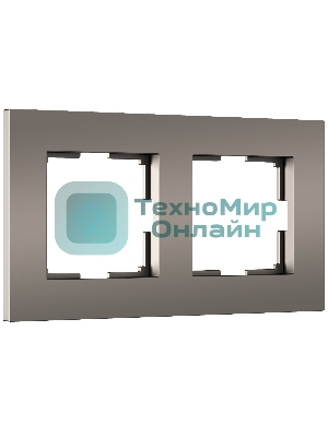 Рамка на 2 поста Slab (бронза софт) W0022963