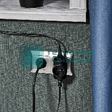 Тройник электрический Rexant 6А без заземления, черный