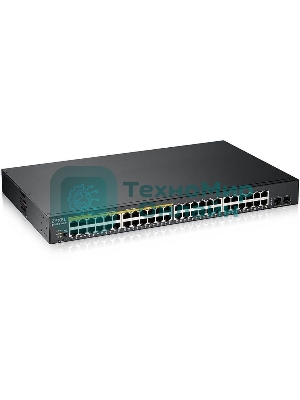 Kоммутатор Zyxel GS1900-48HPv2 Smart L2 PoE + switch, rack 19 