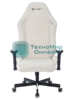 Кресло игровое Knight T1 молочный экомех с подголов. крестовина металл