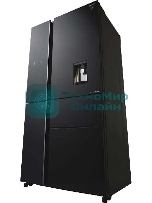 Холодильник Sharp SJWX99ABK черный четырехкамерный 423/227л морозилка снизу, No Frost, Side by Side