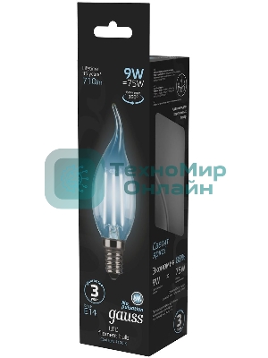 Лампа светодиодная Filament Свеча на ветру E14 9Вт 4100К Gauss 104801209