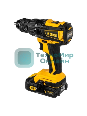 Дрель-шуруповерт Denzel BLDL-IB-18-02, 18 В, 2 Ач, 65 Нм, бесщеточный