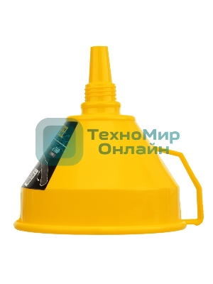 Воронка пластиковая Denzel 160 мм с металлическим ситом, непроливайкой и гибким наконечником