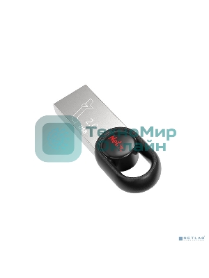 Флешка USB Netac UM2 (NT03UM2N-064G-20BK), 64Gb, USB 2.0, R/W 100/40, серебристый/черный