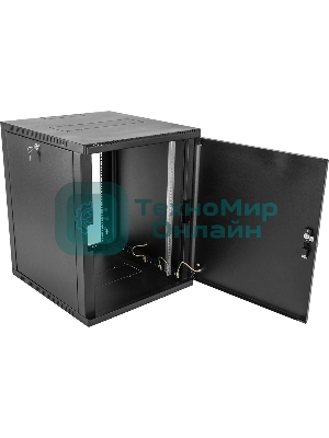 Шкаф ЦМО телекоммуникационный настенный сварной 15U (600 650) съемные стенки, дверь металл, черный