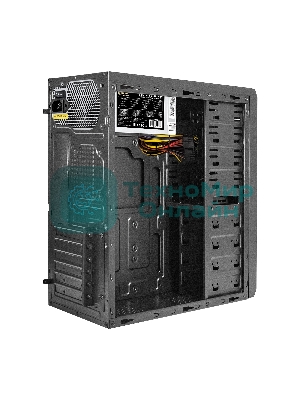 Компьютерный корпус Miditower ExeGate UN-605B-UNS450 (ATX, БП UNS450 с вент. 12см, 2*USB, аудио, блокировка, черный)