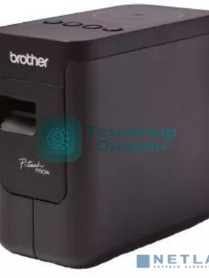 Принтер для наклеек Brother P-Touch PT-P750W (ленты TZe, HSe 3,5/6/9/12/18/24 мм, 30 мм/с, 180х360т/д, автообрез. с полуобрезкой, печать ШК, USB2.0, WiFi, NFC, Wi-Fi Direct, БП, USB-кабель, ПО, лента 24мм/4м, замена PT-2430PC)