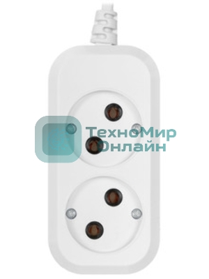 Сетевой удлинитель Buro BU-PSL2.3/W 3 м (2 розетки) белый (пакет ПЭ)