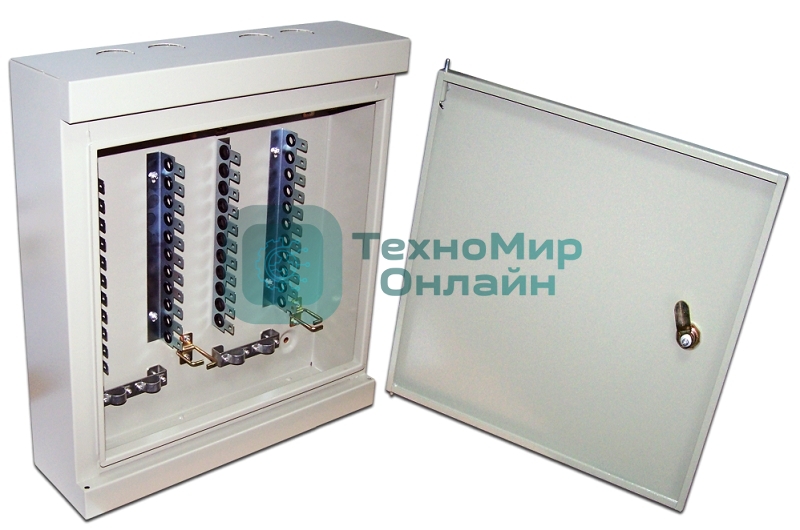 Настенный распределительный бокс, 20 плинтов, 200 пар, металл, с замком