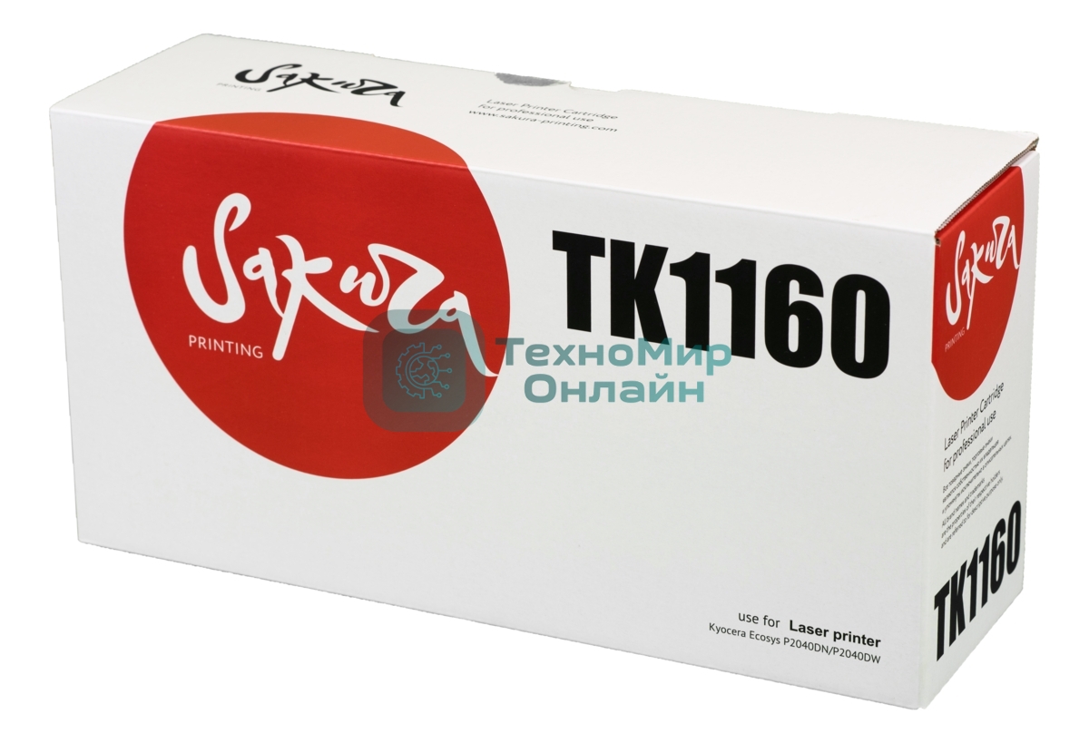 Картридж Sakura TK1160 для Kyocera Mita ECOSYS p2040dn/p2040dw, черный, 7 200 к.