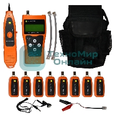 Тестер кабельный Lanmaster LAN-PRO-L/TPK-N-8R (упак:1шт) оранжевый