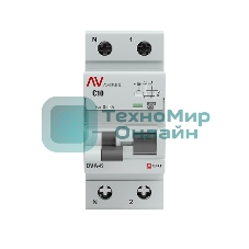 Выключатель автоматический дифференциального тока Averes DVA-6 Диф. Автомат (C) 1P+N 10А/30мА тип А 6кА