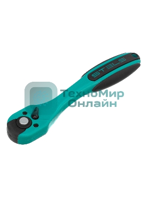 Ключ-трещотка Stels 1/4, 72 зуба, с быстрым сбросом, CrV, 2-х ком. рукоятка