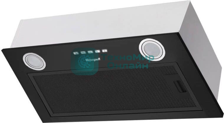 Вытяжка встраиваемая Weissgauff Fiona 60 BL черный, 53 см, 850 куб. м/ч, 49 дБ