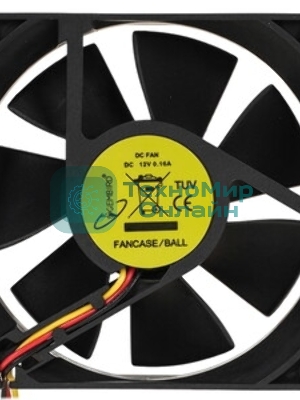 Вентилятор для корпуса Gembird FANCASE/BALL-3100 черный, 80 мм, 3100 об/мин, 38.65 дБ, 3 pin
