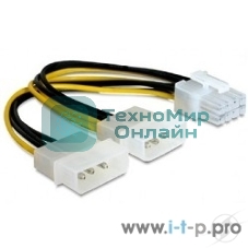 Разветвитель питания Gembird CC-PSU-81, 2хMolex->PCI-Express 8pin, для подключения в/к PCI-Е (8pin) к б/п ATX