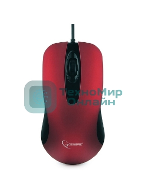 Мышь проводная Gembird MOP-400-R красный, 1000 dpi, USB, кнопки - 3
