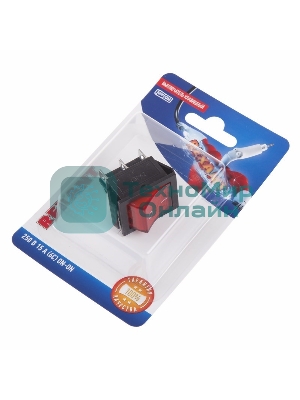 Выключатель клавишный Rexant 250V 15А (6с) ON-ON красный с подсветкой (RWB-506, SC-767) (в упак. 1 шт.)