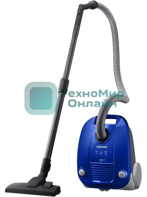 Пылесос Samsung VCC4140V3A синий, 320/1600 Вт, уборка сухая, пылесборник мешок 3 л