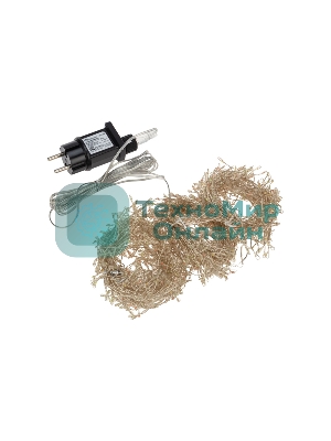 Гирлянда роса Фейерверк с трансформатором 20 м, 1000 LED, белое свечение 