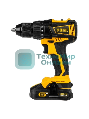 Дрель-шуруповерт Denzel BLDL-IB-18-02, 18 В, 2 Ач, 65 Нм, бесщеточный