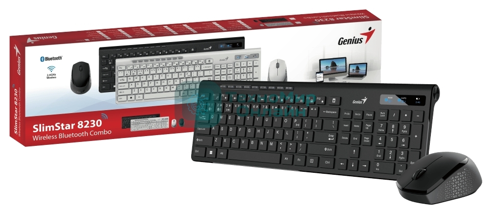 Комплект беспроводной Genius KM-8006S/KM-8206S (клавиатура KB-7200 и мышь NX-8006S), Black, silent