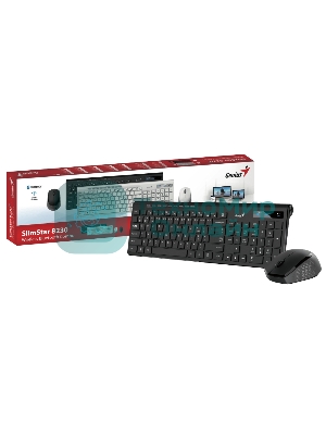 Комплект беспроводной Genius KM-8006S/KM-8206S (клавиатура KB-7200 и мышь NX-8006S), Black, silent