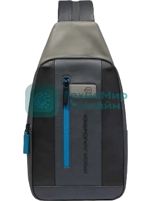 Рюкзак слинг мужской Piquadro Urban CA6540UB00/NGR, кожа, черный/серый