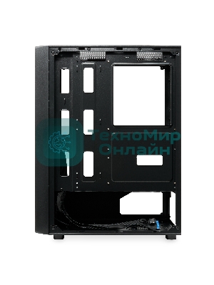 Компьютерный корпус без блока питания HSPD M530, Mesh Mid Tower, Black, TG, 0.4 SPCC, no fans ATX, mATX, mITX 155/290/200mm 2x2.5