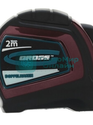 Рулетка Gross 31121''doppelhaken'' 2м x 16мм односторонний зацеп нейлон двуст. шкала автоматич