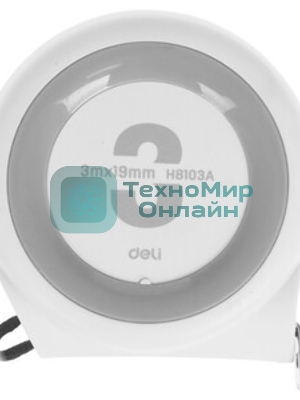 Рулетка Deli Home Series White H8103A 3м х 19мм, клипса, шнурок, эксклюзивный дизайн